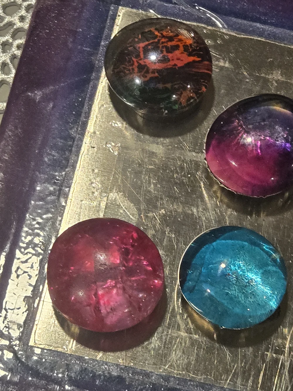 Handmade Colorful Glass Magnets- Set Of 6
